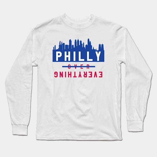 Philly over Everything - White/Blue Long Sleeve T-Shirt by KFig21